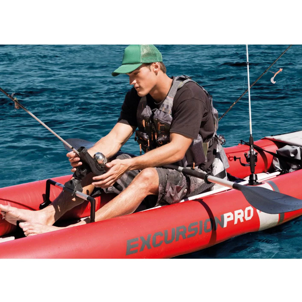 151 x 37 x 18 Inflatable Kayak with Oars, Pump, Fishing Rod Holders, Carry Bag T265237