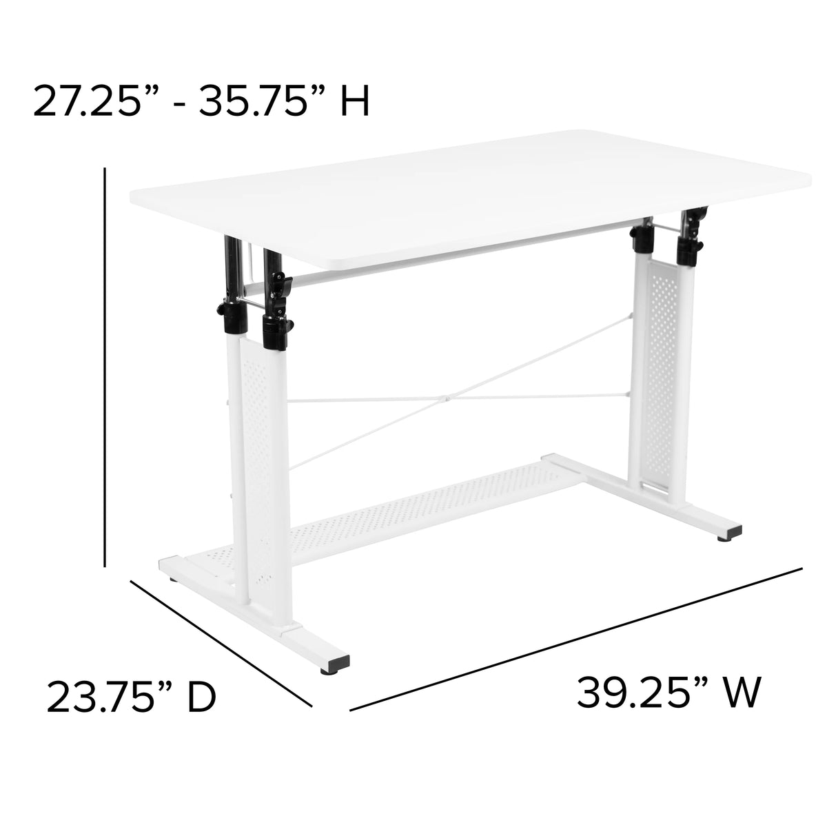 Height Adjustable Sit to Stand Home Office Desk White J528946