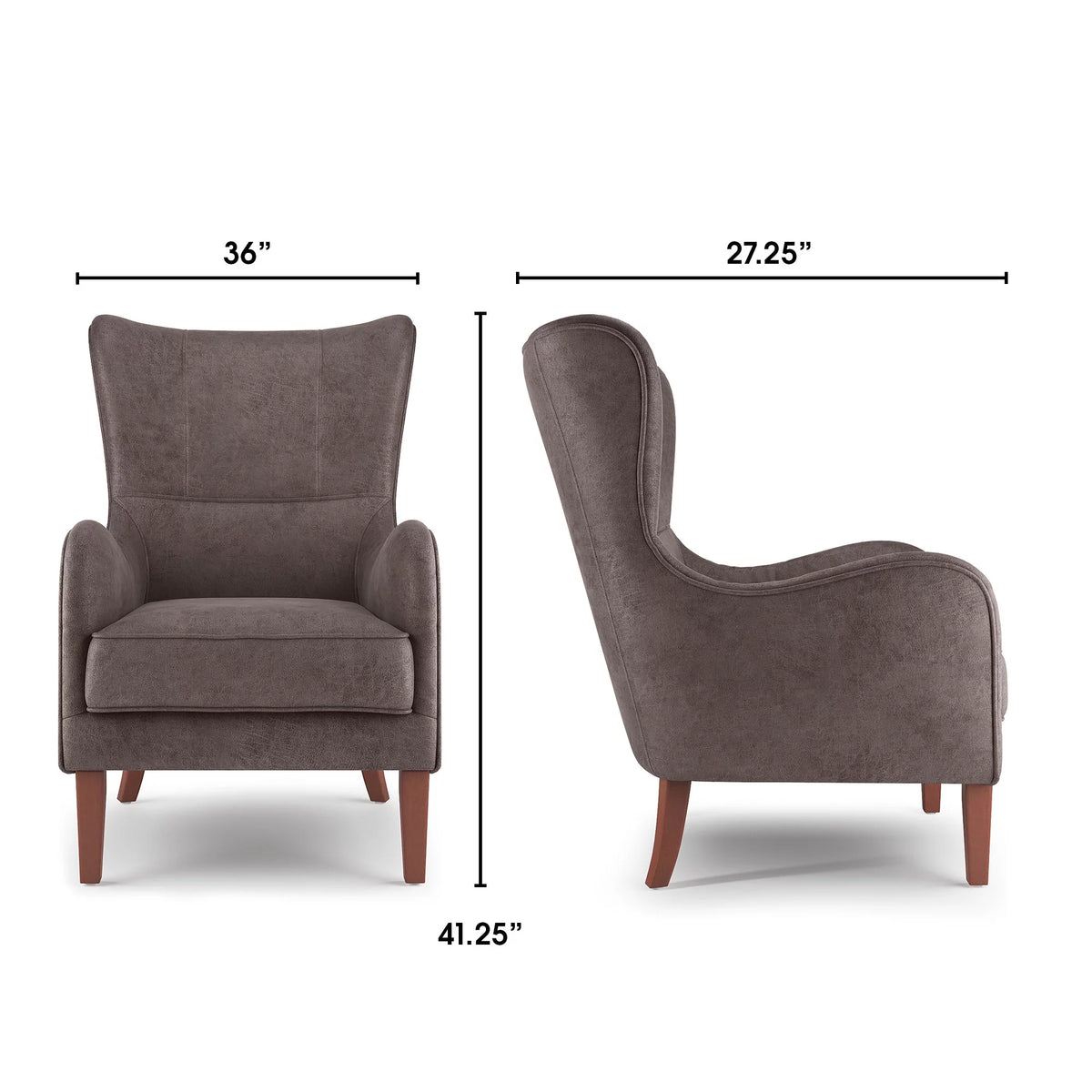 Wingback Chair Espresso Brown D499182