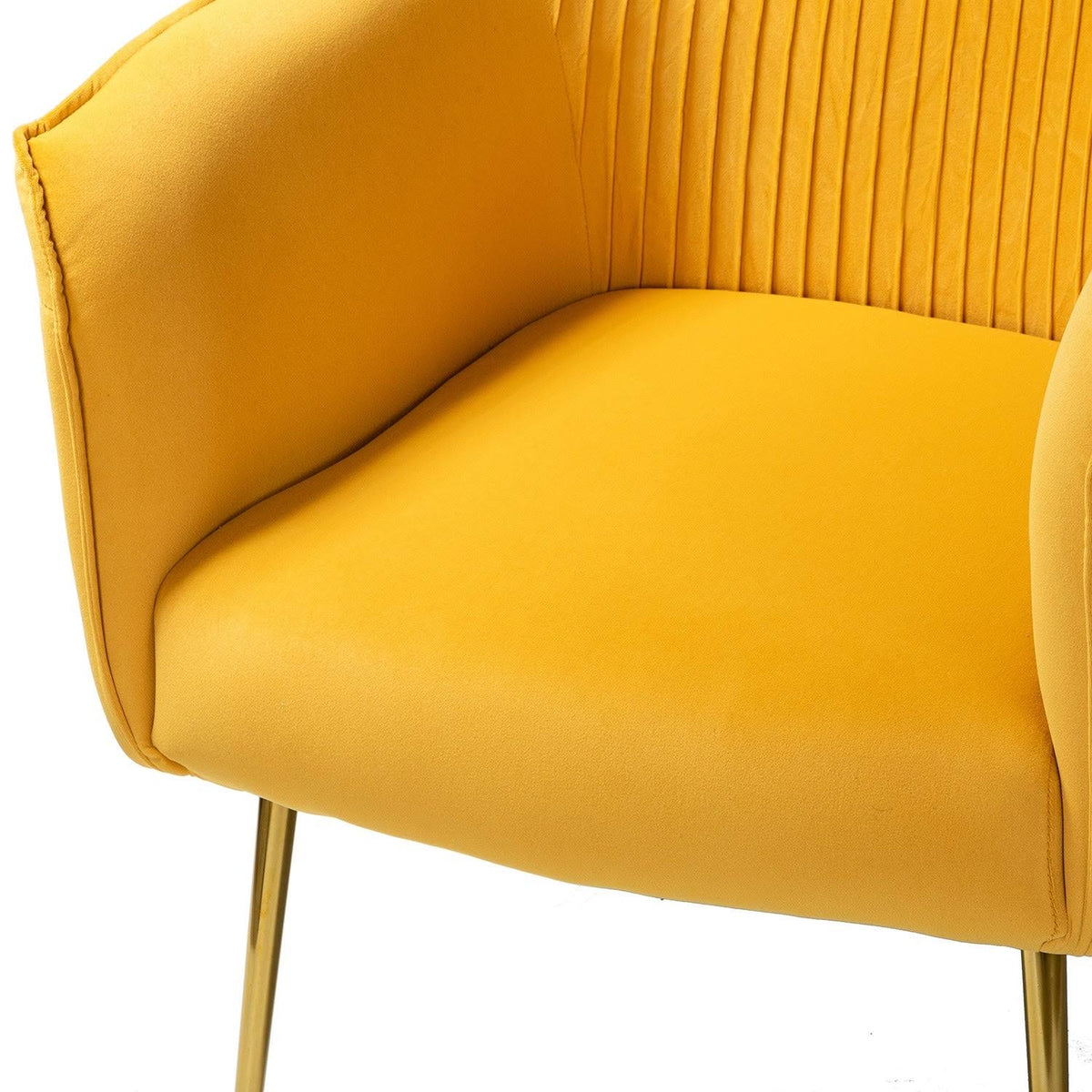Mustard Upholstered Barrel Chair with Golden Base B304