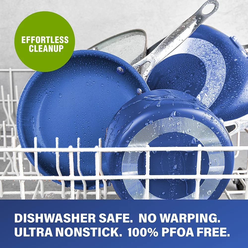 10 Piece Nonstick Cookware Set Blue I470396