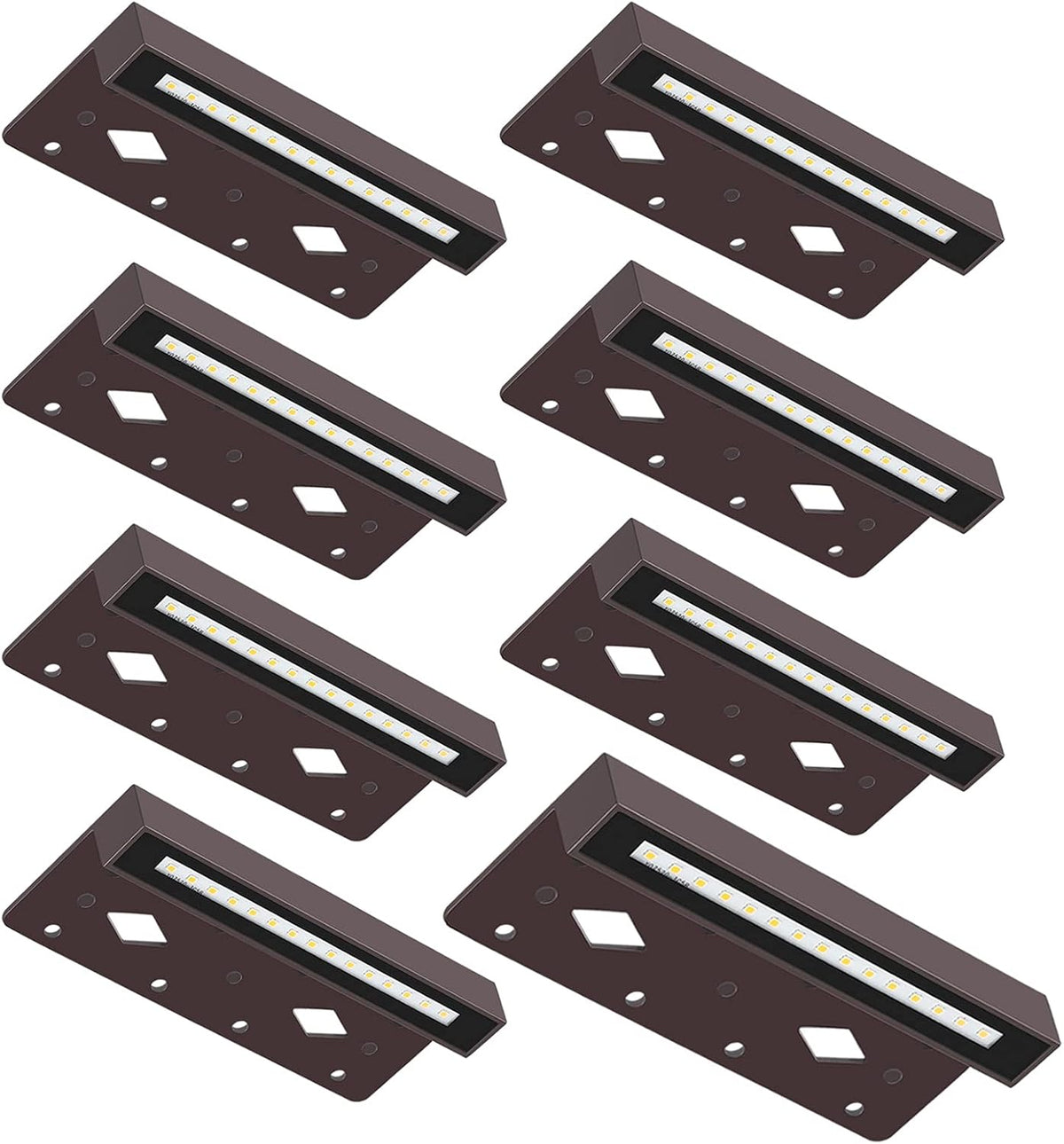 7 Inch 8-Pack 4W LED Hardscape Paver Lights 12V Low Voltage Landscape Lighting 2700K IP65 Waterproof Q583