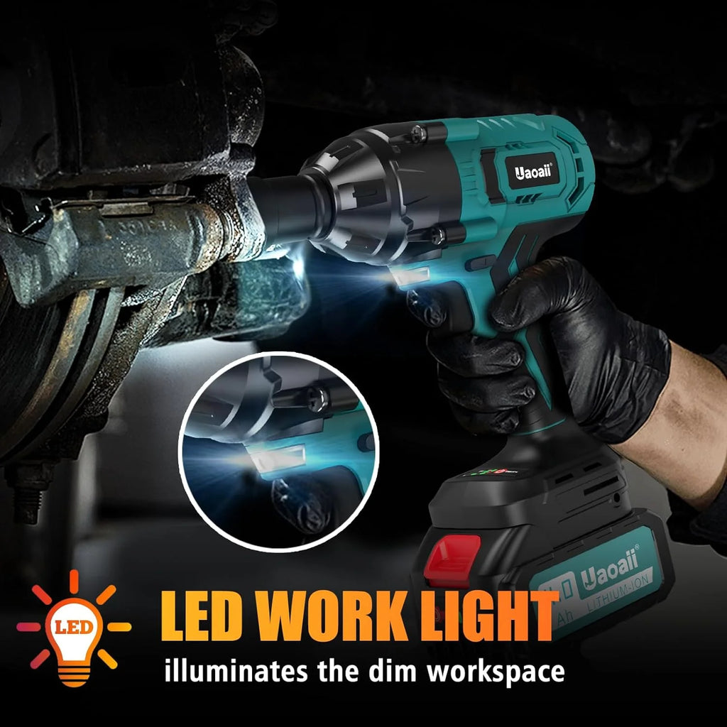 1000Nm Cordless Impact Wrench with 2X 4.0Ah Batteries P781926