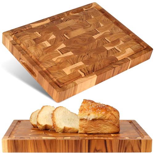 XL Acacia End Grain Wood Cutting Board (20x15x1.5in) T26766