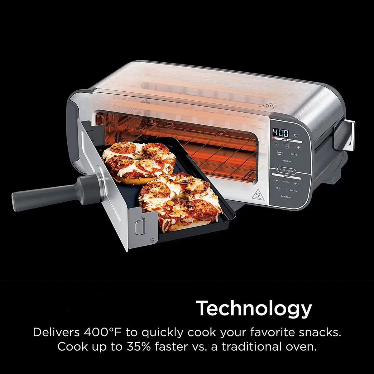 2-in-1 Compact Toaster Oven 2-Slice Capacity Stainless Steel N4644