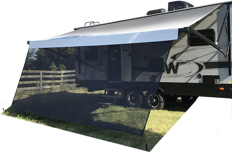Beige Mesh RV Awning Sun Shade Screen 7' X 15'3'' O29954