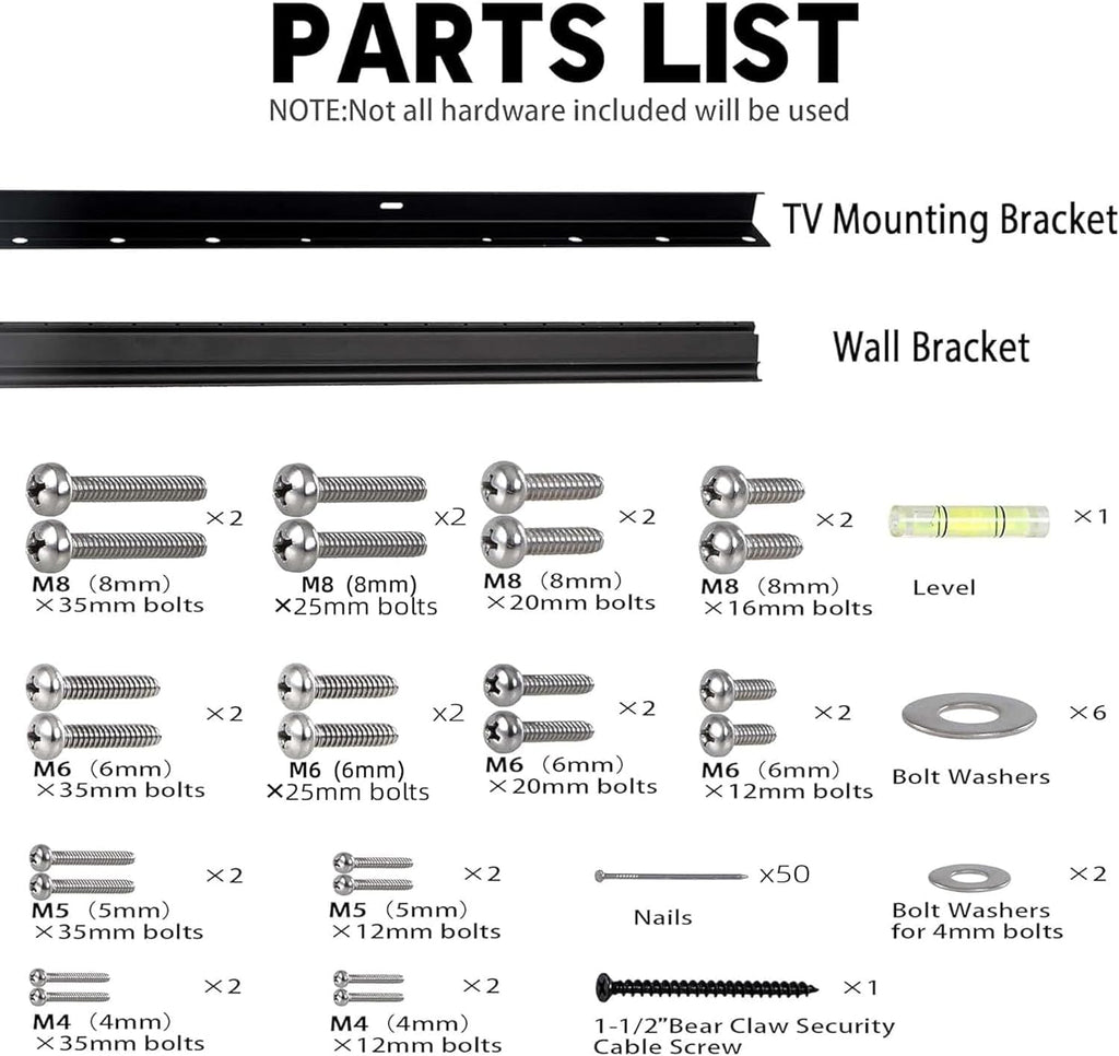 TV Wall Mount, 32-75 inch, VESA 100x100 to 600x400 R2497