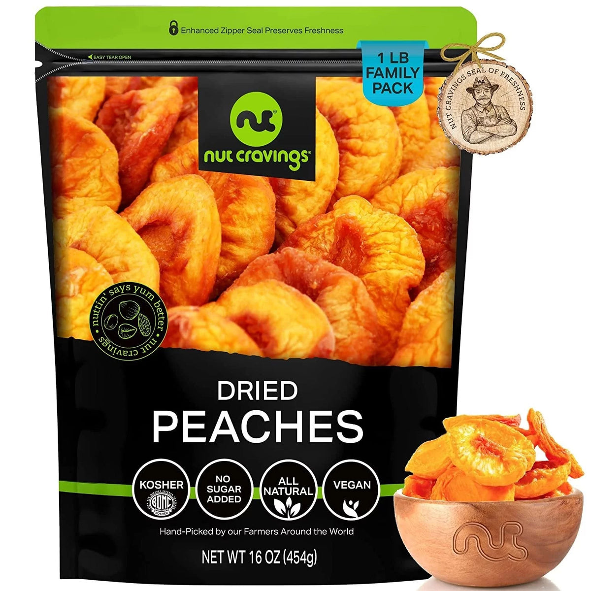 Sun Dried California Peaches, No Sugar Added 32oz L975