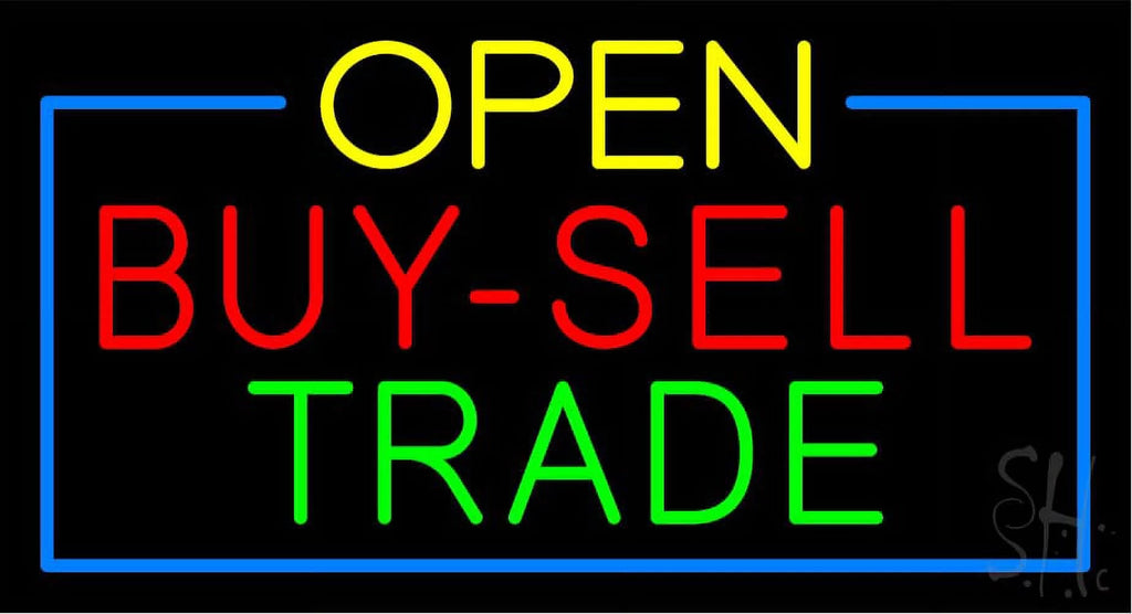 Yellow Blue Border LED Neon Sign 13 x 24 inches with Dimmer K59897