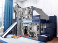 Twin Loft Bed with Slide and Tent A1001
