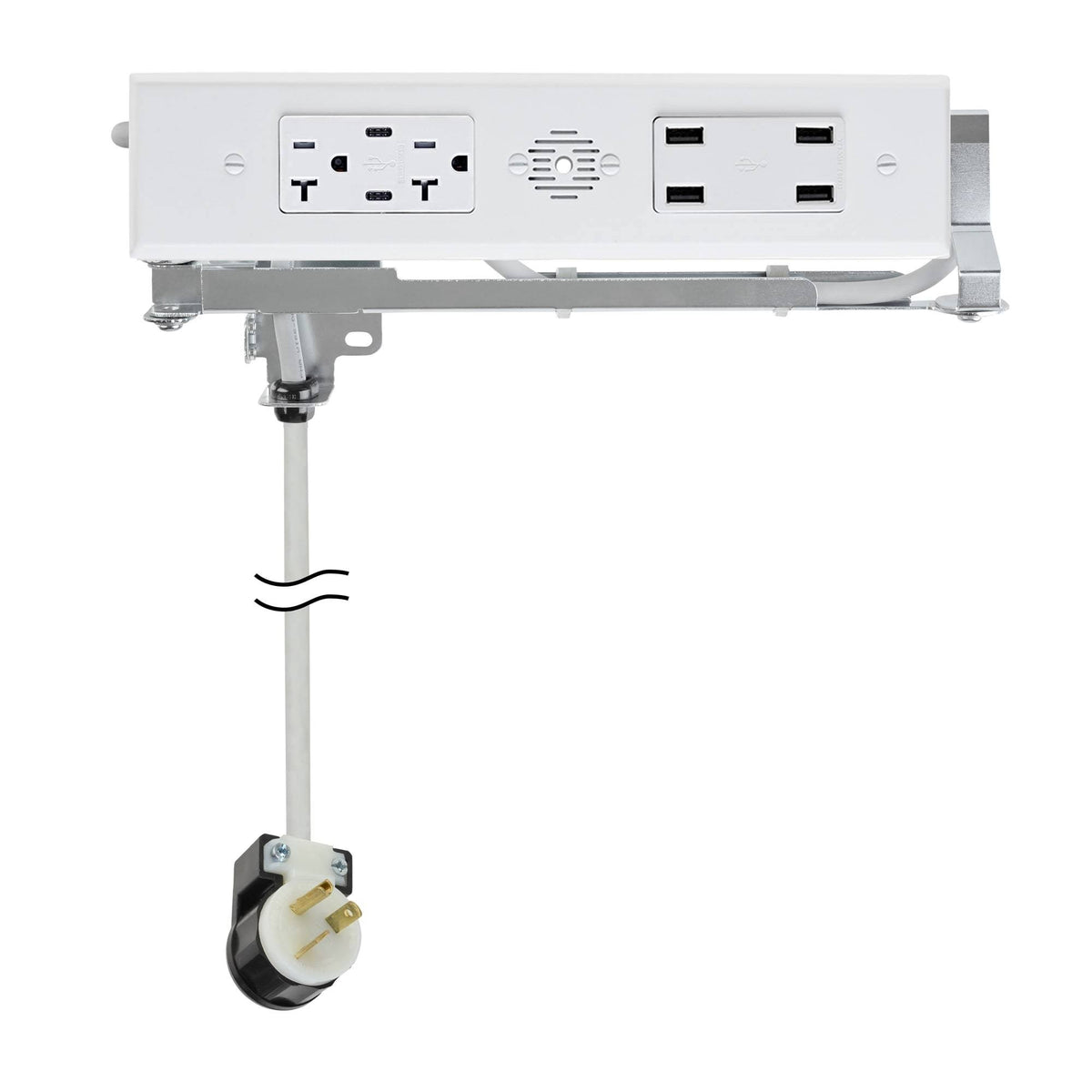 In-Drawer Outlet with 20 Amp AC Outlets USB-C and USB-A Ports White K197965