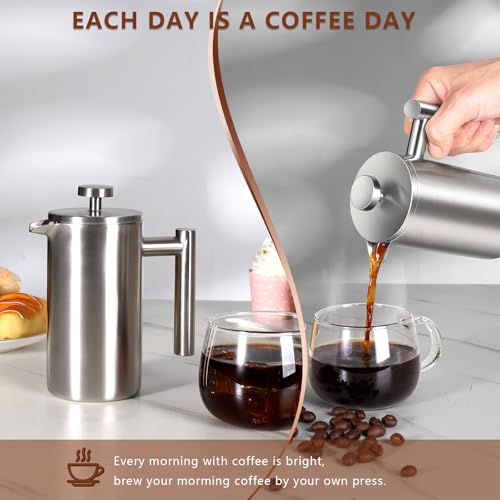 12 OZ Stainless Steel French Press Coffee Maker E54927