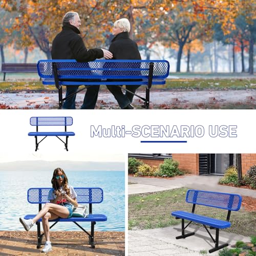 8FT Heavy Duty Metal Park Bench with Backrest Q21055