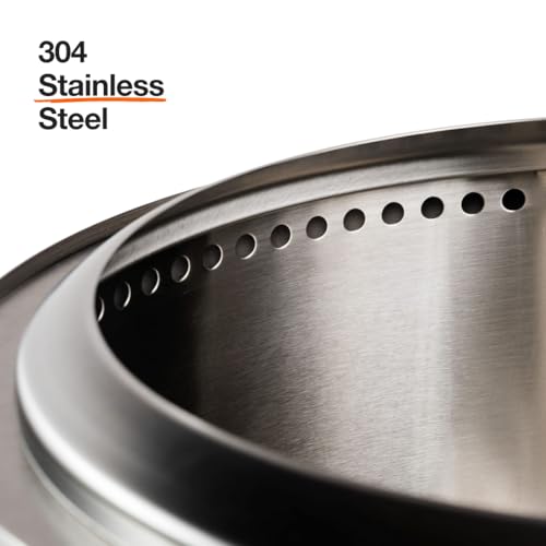 Bronze 19.5 Inch Stainless Steel Smokeless Fire Pit with Stand and Removable Ash Pan U624