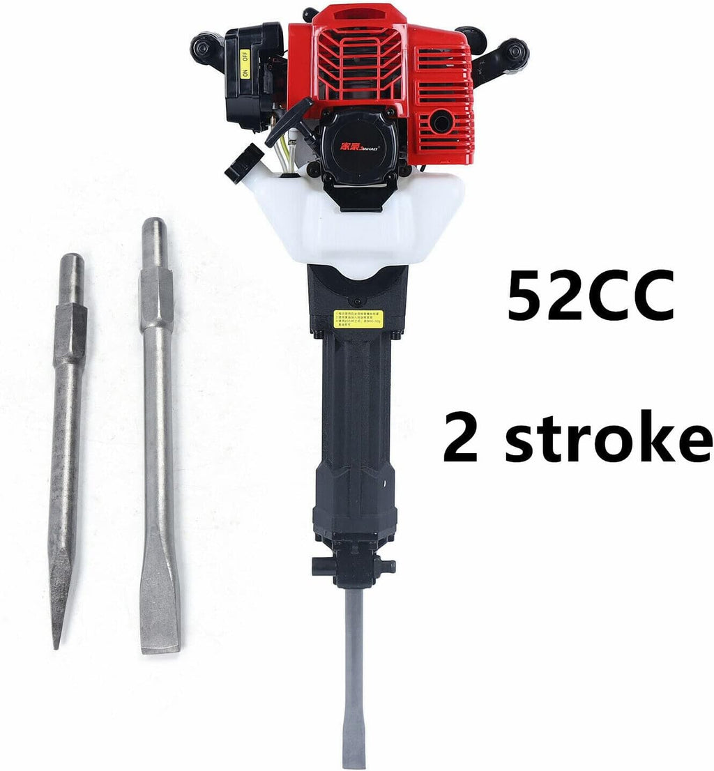52CC Gas Demolition Jack Hammer with 2 Chisels Concrete Breaker Drill S707014