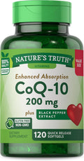 CoQ10 200mg 120 Softgels High Absorption Non-GMO Gluten Free Coenzyme Supplement with Black Pepper Extract X937832
