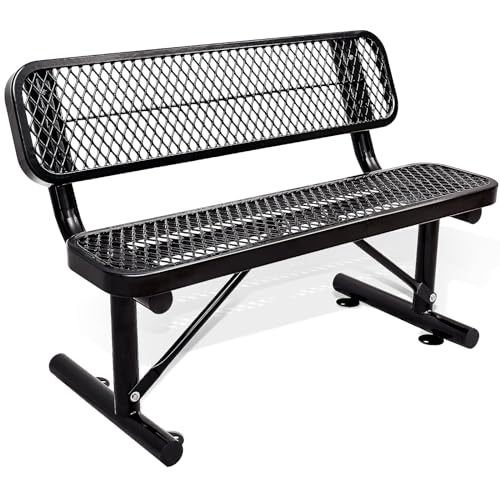 8FT Heavy Duty Metal Park Bench with Backrest Q21055