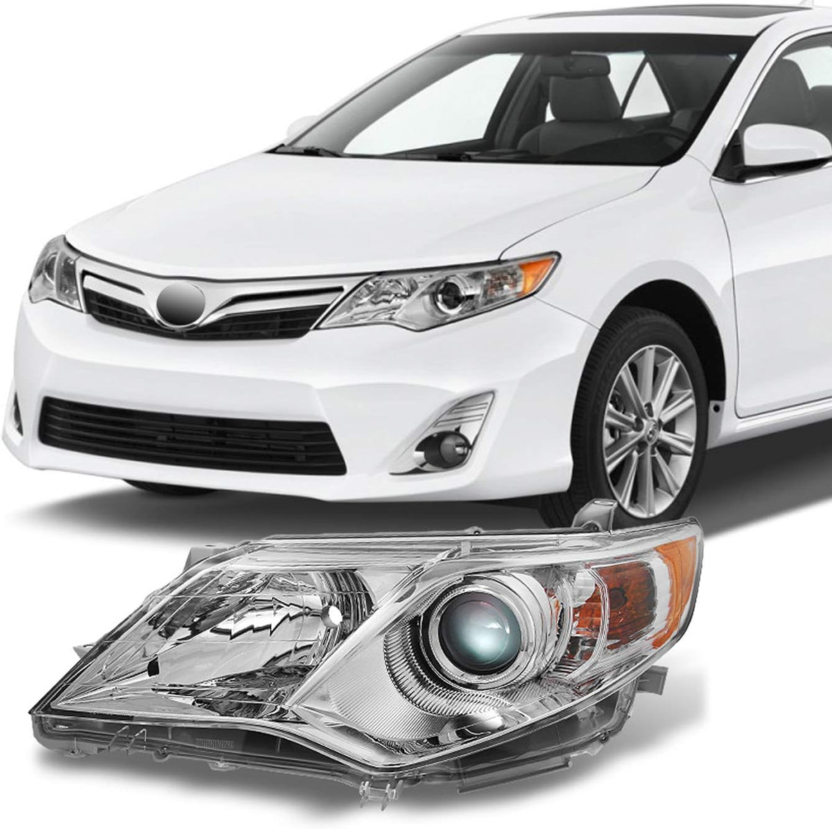 Chrome Clear Projector Headlights Pair M7451