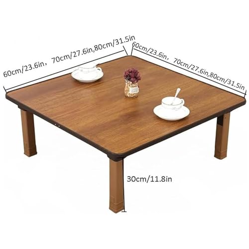 Japanese-Style Square Folding Tea Coffee Table, Adjustable Low Table, 70 * 70cm Q11244