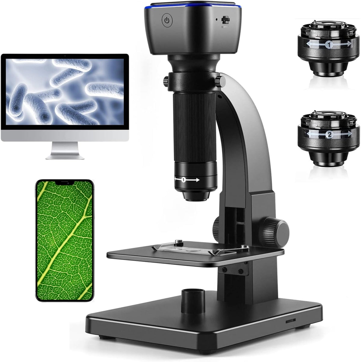 Digital Microscope, 2000X WiFi USB Connection 11 LEDs J5506