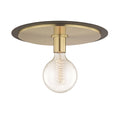 1 Light Large Flush Mount Aged Brass/Black R687450