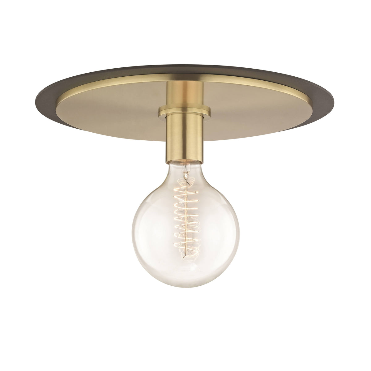 1 Light Large Flush Mount Aged Brass/Black R687450