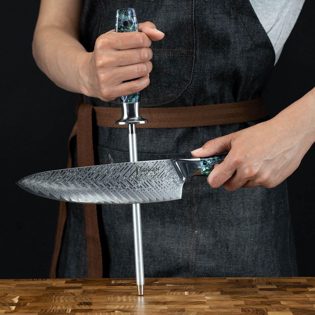 11-Piece Damascus Knife Block Set with Abalone Shell Handle Japanese VG10 Steel Chef Knife F316