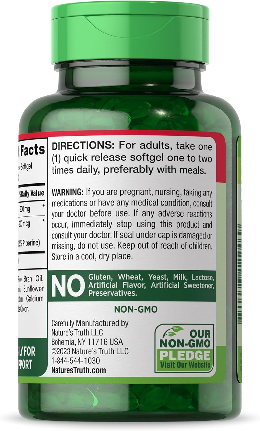 CoQ10 200mg 120 Softgels High Absorption Non-GMO Gluten Free Coenzyme Supplement with Black Pepper Extract X937832
