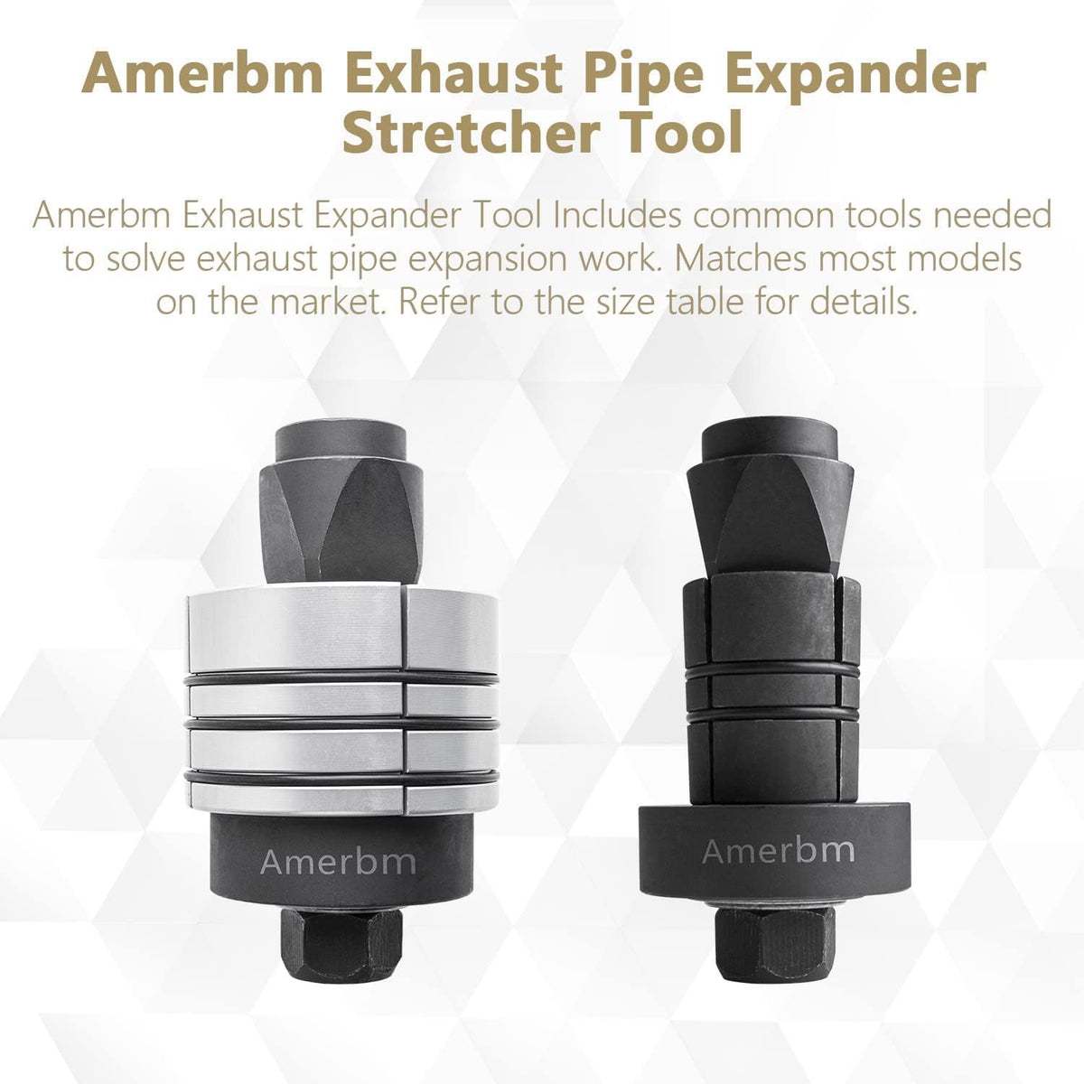 Exhaust Pipe Expander Tool Set 1-5/8 to 4-1/4 Inches with Rubber Rings M412466