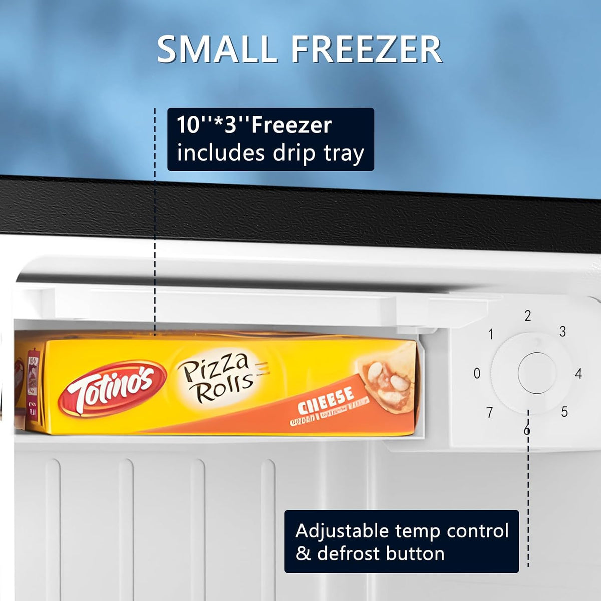 Black 1.4 Cu. Ft Compact Mini Fridge with Freezer P5455