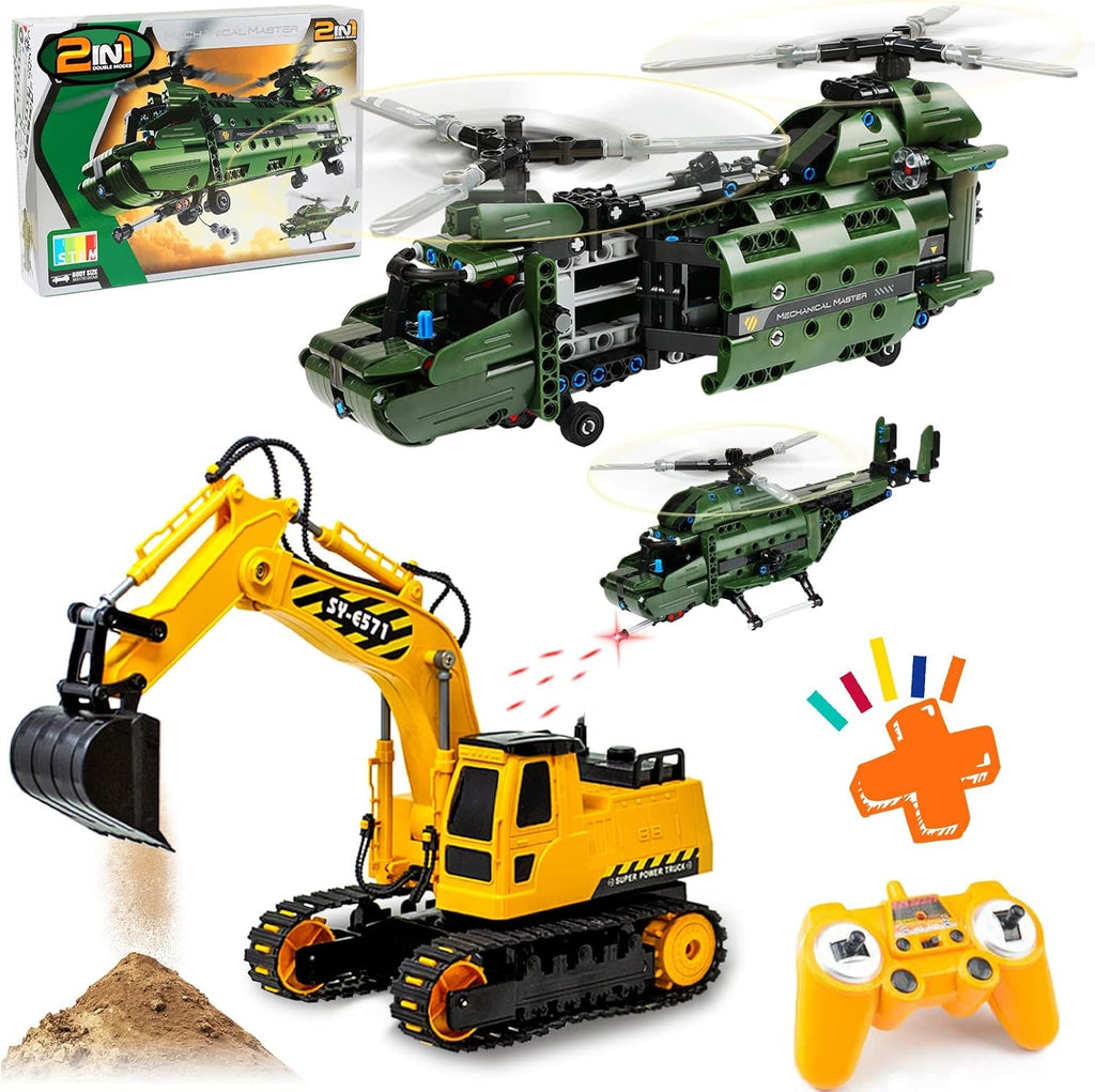 RC Excavator and Building Plane T239