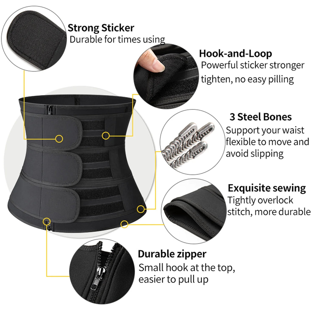 Neoprene Waist Trainer with 3 Straps Y588