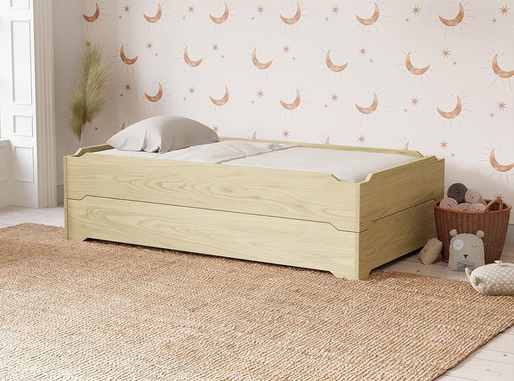 Twin over Twin Stackable Wooden Bed Frame Set of Two C57320