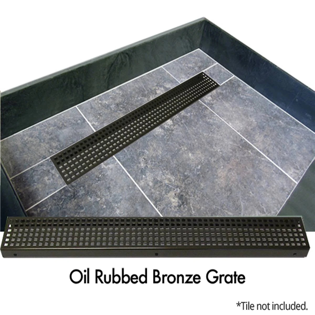48x22 Rectangular Shower Base with Oil Rubbed Bronze Q4742