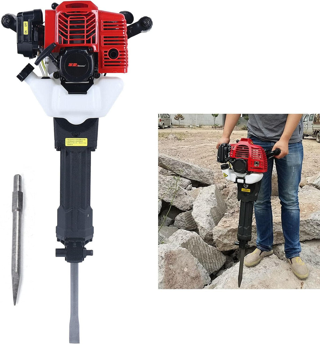 52CC Gas Demolition Jack Hammer with 2 Chisels Concrete Breaker Drill S707014
