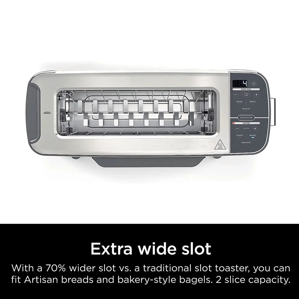 2-in-1 Compact Toaster Oven 2-Slice Capacity Stainless Steel N4644