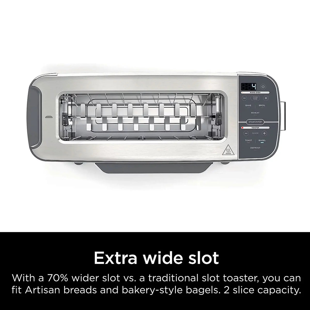 2-in-1 Compact Toaster Oven 2-Slice Capacity Stainless Steel N4644