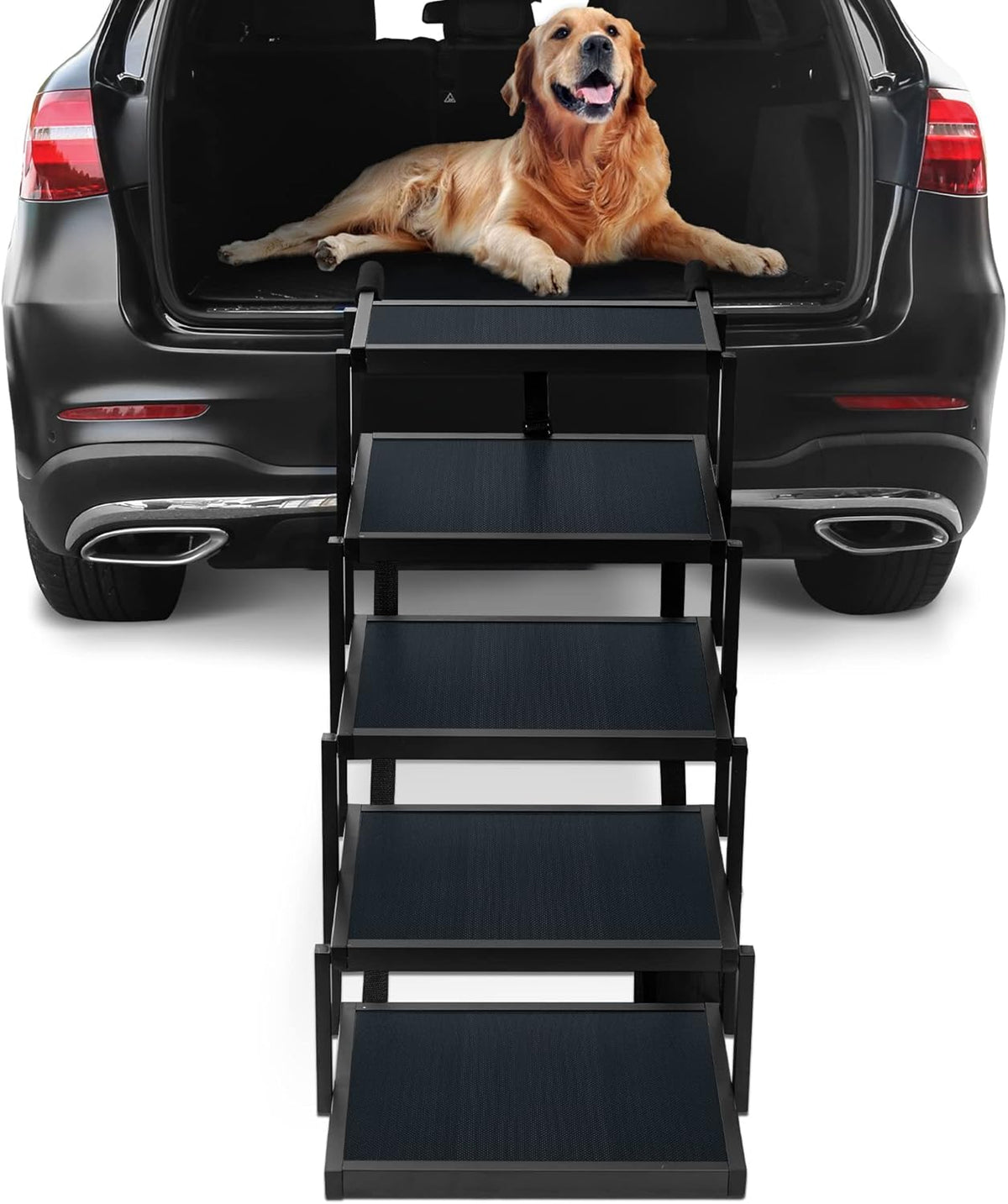Foldable Aluminum 5 Step Nonslip Dog Stairs G627