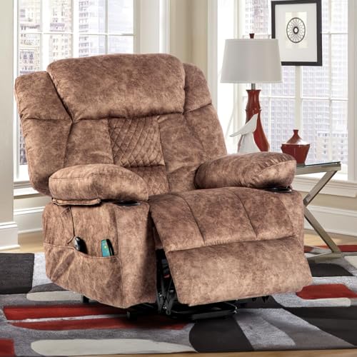 Fabric Power Lift Recliner Chair with Heat and Massage P284575