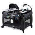 4 in 1 Portable Baby Crib with Bassinet, Mattress, Changing Table (Black) L353