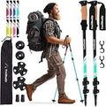 Pair of 2 Lightweight Collapsible Aluminum Trekking Poles with Cork Grip D811986