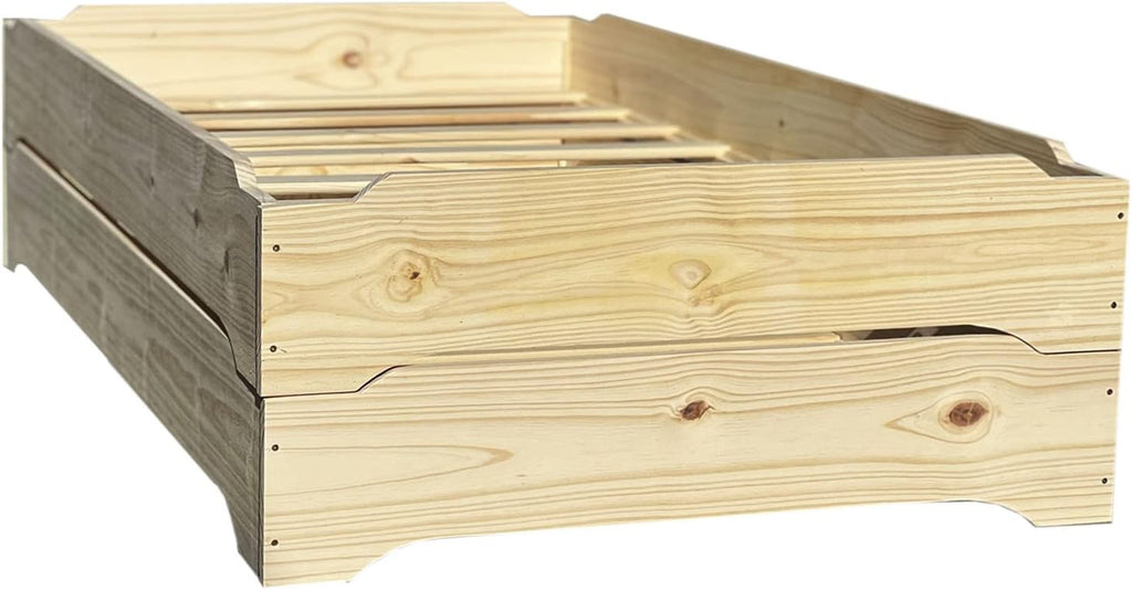 Twin over Twin Stackable Wooden Bed Frame Set of Two C57320