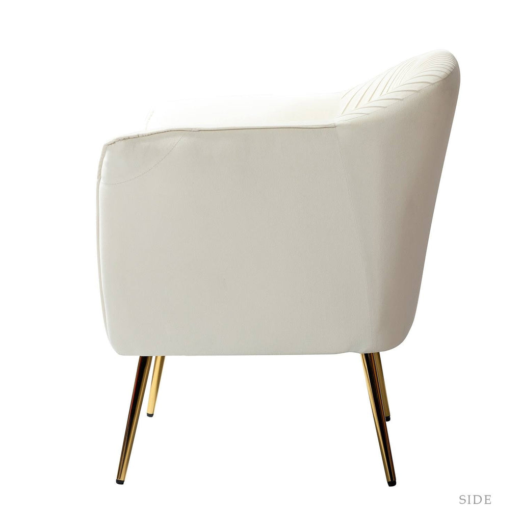 Mustard Upholstered Barrel Chair with Golden Base B304