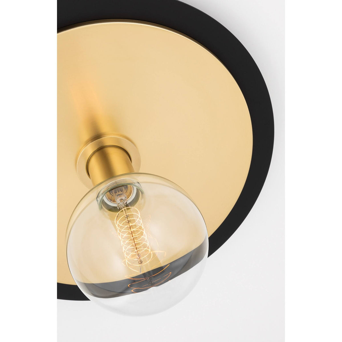 1 Light Large Flush Mount Aged Brass/Black R687450