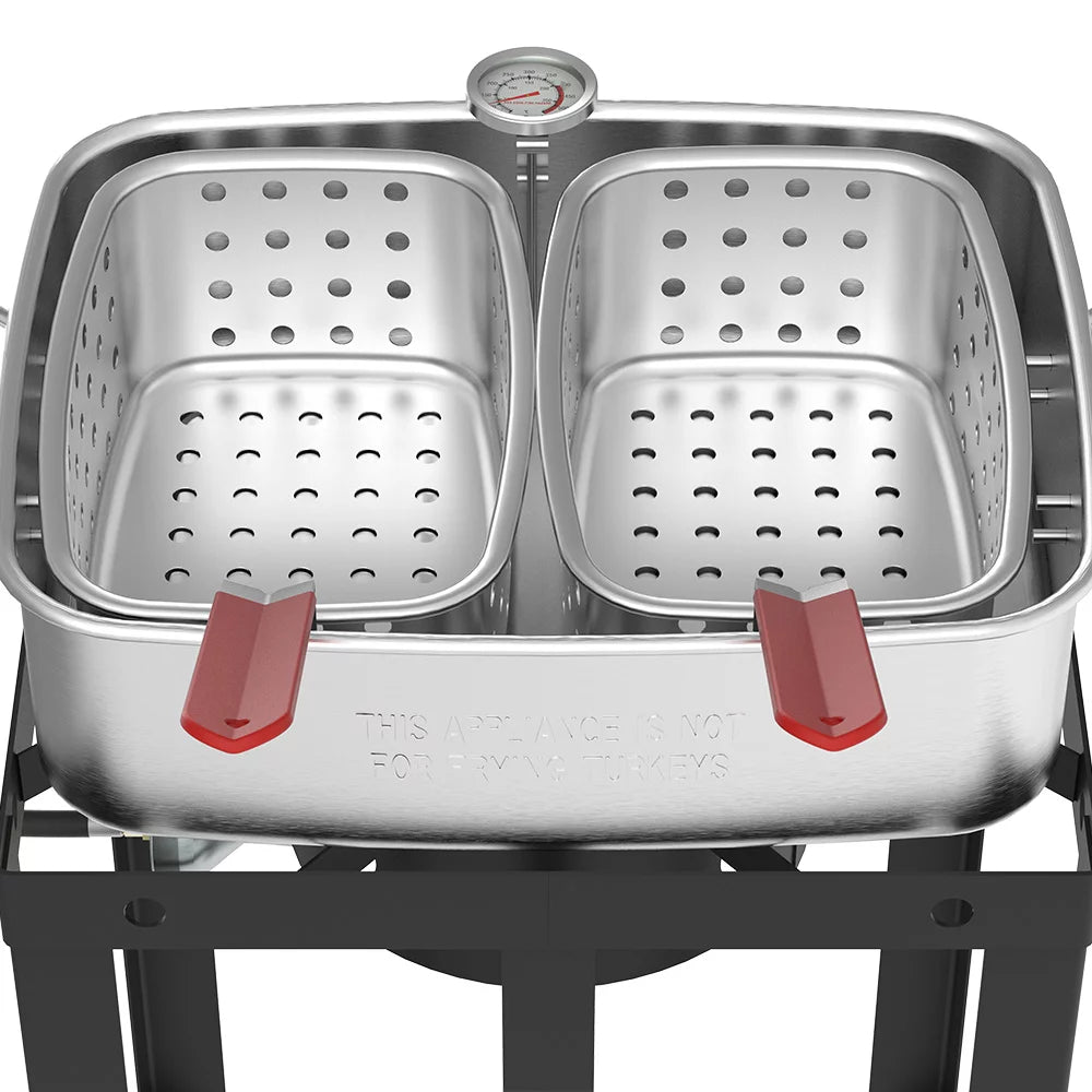 18 Qt Aluminum Fish Fryer with Double Basket U99783
