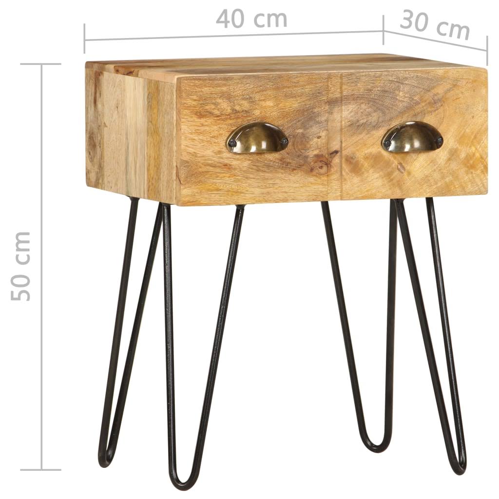 Solid Mango Wood Bedside Cabinet Q30801