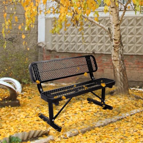 8FT Heavy Duty Metal Park Bench with Backrest Q21055