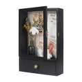 Black 3.2" Deep Shadow Box Display Case with Real Glass and Drawer S6418