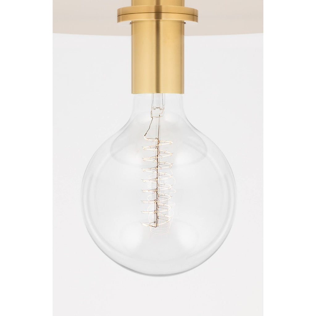 1 Light Large Flush Mount Aged Brass/Black R687450