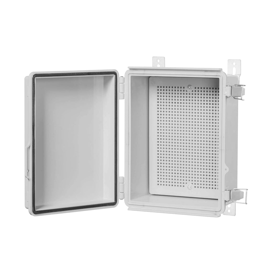 IP67 Waterproof Hinged Cover Plastic Junction Box with Mounting Plate 400×300×180mm E644014